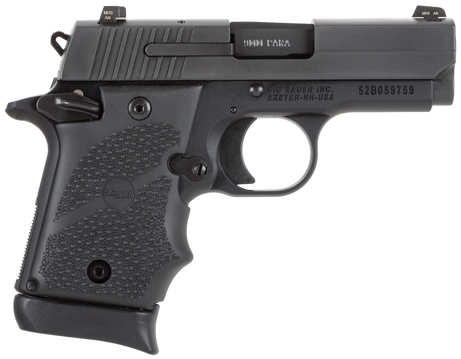 SIG Sauer P938 BRG AMBI 9mm 3 in Barrel 7+1 Black Nitron Stainless Serrated Slide
