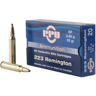 PPU .223 Remington 55 Gr Soft Point Rifle Ammo 20 Rounds Per Box