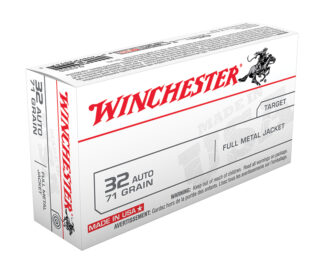 Winchester USA .32 Auto (ACP) 71 Grain FMJ Brass, 50-Round Box