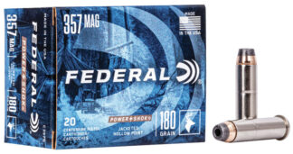 Federal Power-Shok .357 Magnum 180gr JHP Nickel-Plated Brass 20-Round Box