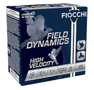 Fiocchi High Velocity 12 Gauge 2.75" 1 1/4 oz #9 Lead Shot, 25-Round Box