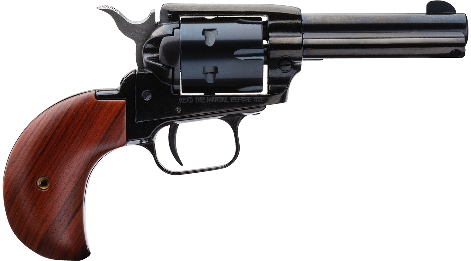 Heritage Mfg RR22MB3BH Rough Rider 22 LR/22 WMR 6 Shot, 3.50" Black Steel Barrel, Cylinder & Zinc Alloy Frame, Cocobolo Bird Head Grip, Hammer/Thumb Safety, Exposed Hammer