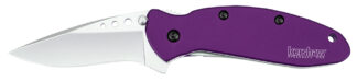 Kershaw 1620PUR Scallion 2.40 in Folding Drop Point Knife, Purple Anodized Aluminum, 420HC SS