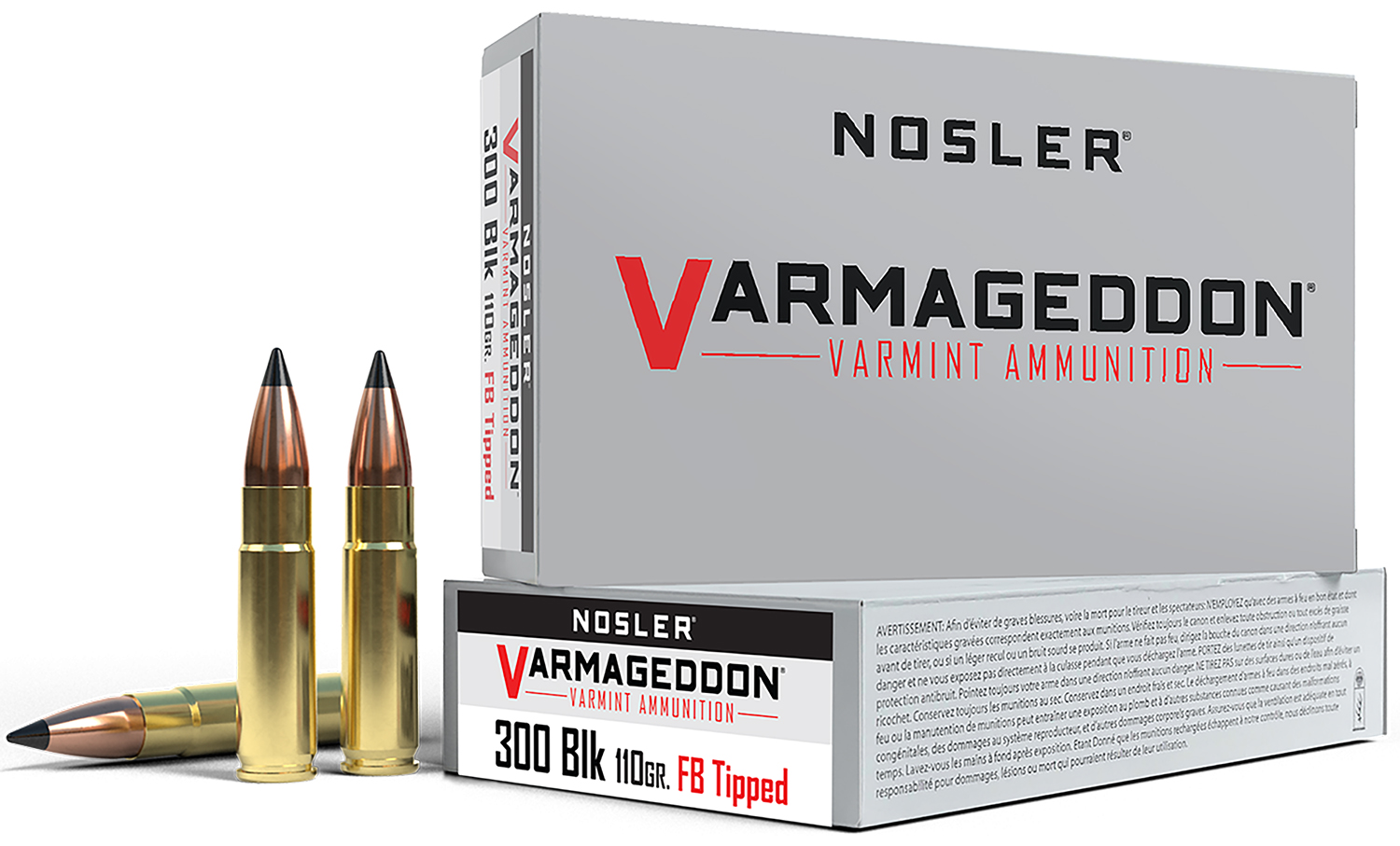 Nosler Varmageddon .300 AAC Blackout 110 gr Flat Base Tipped 20 Rounds