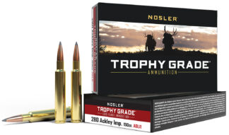 Nosler 280 Ackley Improved 150gr AccuBond Long Range Trophy Grade Ammo, 20 Rounds