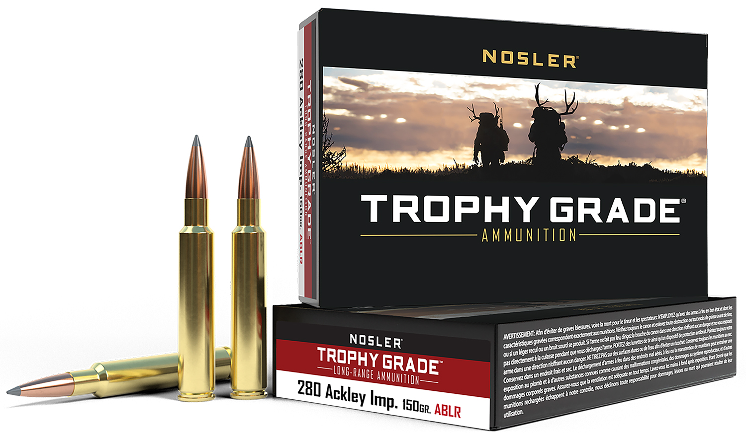 Nosler 280 Ackley Improved 150gr AccuBond Long Range Trophy Grade Ammo, 20 Rounds
