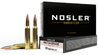 Nosler Match Grade 338 Lapua Magnum 300 gr Custom Competition HPBT, 20 Rounds