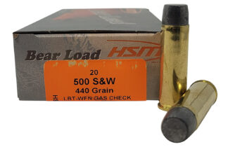 HSM Bear Load .500 S&W Magnum 440 gr Wide Flat Nose (WFN) Hard Cast Gas-Checked Ammo