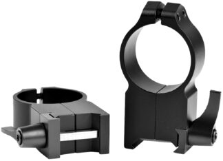 Warne Maxima 217LM Quick Detach Vertical Split Scope Rings, 30mm Ultra High, Matte Black, 0 MOA