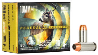 Federal Premium P10T1 10mm Auto 180 Grain Trophy Bonded Bear Claw JSP 20 Rounds