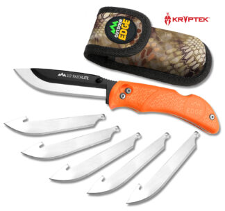 Outdoor Edge RB20C RazorLite 3.50 in 420J2 SS Blade Black Oxide TPR Blaze Orange Handle Folder