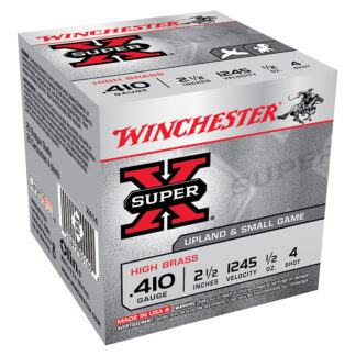 Winchester Super-X .410 Bore 2.5 in 1/2 oz #4 Shot High Brass 25 Rounds