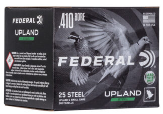 Federal Ammunition Upland Steel 410 Bore 3 in 3/8 oz #6 Shot 25 Rounds Per Box
