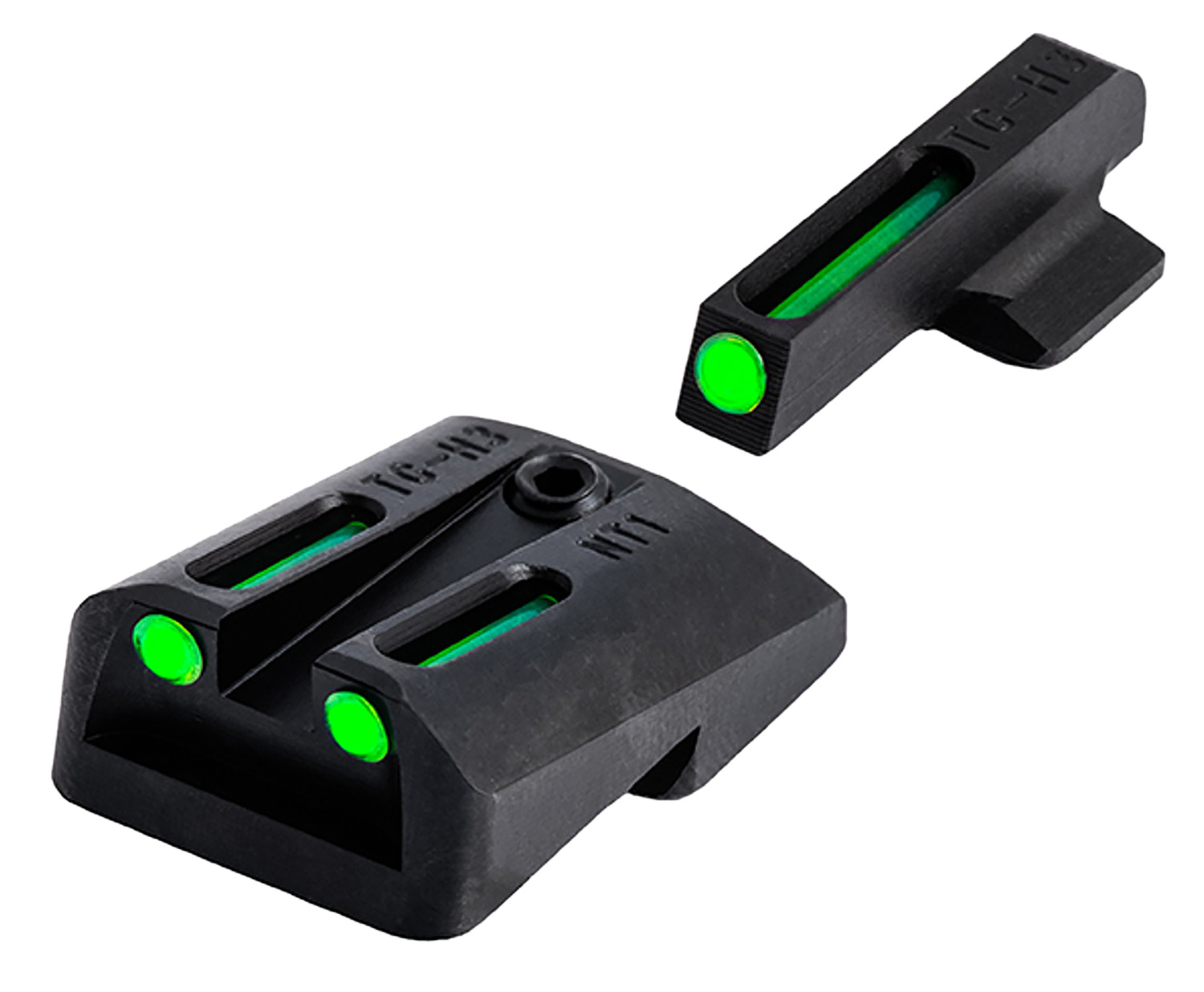 TruGlo TG131NT4 TFO Green/Tritium/Fiber Optic Front and Rear Sights for 1911 Officer/Commander