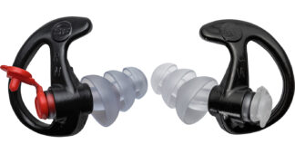 Surefire EP4 Sonic Defender Plus Flanged Earplugs, Polymer, 24 dB NRR, Black, Medium