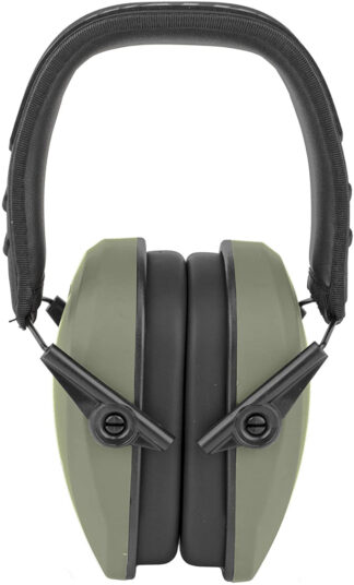 Walkers Razor Slim Passive Earmuff, 27 dB, Over-the-Head, Sage Green/Black Polymer