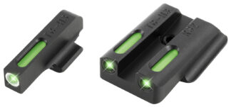 Truglo TFX 3-Dot Tritium/Fiber Optic Sight Set, Green Tritium and White Outline