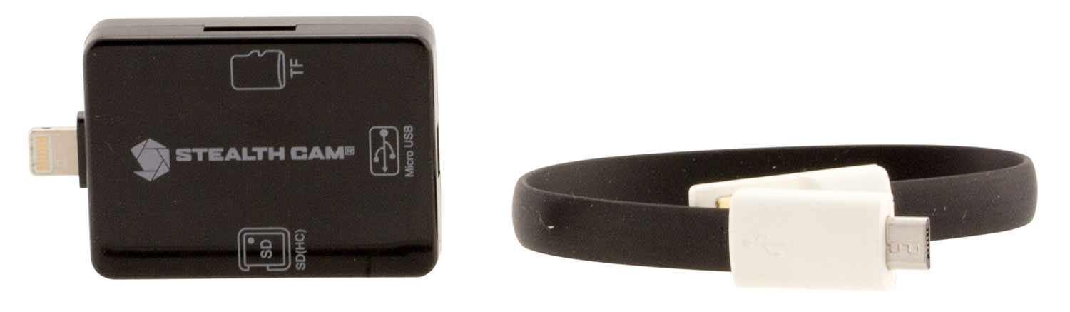 Stealth Cam STCSDCRIOS Memory Card Reader for iPhone, Black
