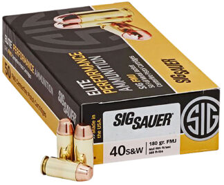 SIG Sauer Elite Ball .40 S&W 180 gr Full Metal Jacket Ammo (50 Rounds)