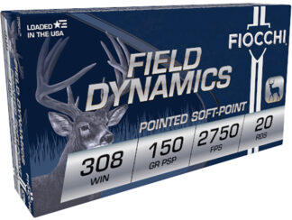 Fiocchi 308 Win 150 Gr Pointed Soft Point (PSP) Brass, 20 Rounds