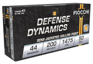 Fiocchi 44B500 Defense Dynamics .44 Magnum 200 Gr Semi Jacketed Hollow Point (SJHP) 50-Round Box