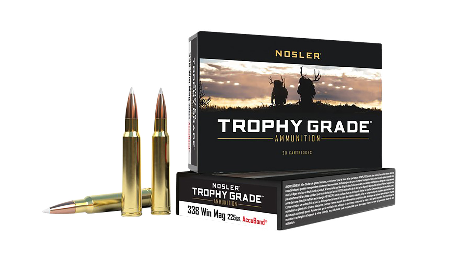 Nosler Trophy Grade .338 Winchester Magnum 225gr AccuBond 20-Round Box