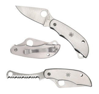 Spyderco C176P&S Clipitool Folding Knife, 8Cr13MoV Serrated Blade, Non-Locking