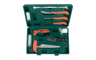 AccuSharp Game Processing Kit 728C Fixed Blade Knife Set (Stainless Steel Blades, Orange Handle)