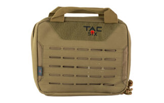 Tac Six Crew Dual Tactical Pistol Case (2 Handguns) in Coyote 600D Polyester