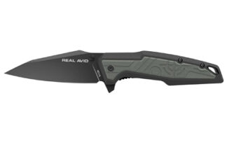 Real Avid RAV-1 Folding Knife, 3.25 in Blade, Nylon Handle, Liner Lock, Black Oxide