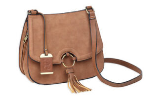 Bulldog Cases BDP034 Cross-Body Purse, Camel Suede, Shoulder Carry