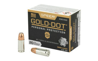 Speer Gold Dot 9mm 115 gr GDHP Hollow Point Ammo, 20 Rounds Per Box