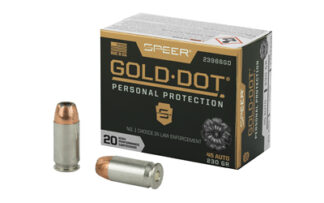 Speer Gold Dot 45 ACP 230 Grain Hollow Point, Nickel-Plated Brass, 20 Rounds