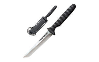 Cold Steel Tanto Spike Fixed Tanto Blade 4 in Cryo 4116 SS, Black Griv-Ex Handle, Sheath