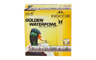 Fiocchi Golden Waterfowl 12 Gauge #4 Steel Shot 3 in 25 Rounds