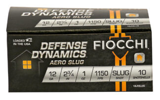 Fiocchi Aero Slug 12 Gauge 2.75 in Rifled Low Recoil Slug, 10 Rounds Per Box