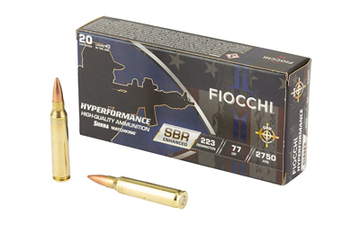 Fiocchi Hyperformance SBR Enhanced .223 Remington 77 Grain HPBT Boat-Tail Hollow Point, 20 Rounds/Box