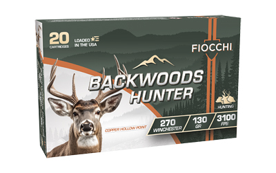 Fiocchi Backwoods Hunter .270 Winchester 130 gr Copper Hollow Point 20 Rounds Per Box