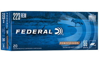 Federal PowerShok .223 Rem/5.56 NATO 55 Grain Soft Point 20-Round Box