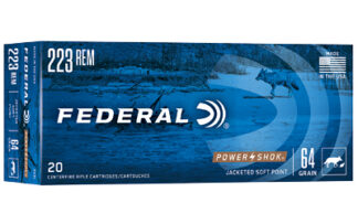 Federal Ammunition PowerShok .223 Rem 64 gr Jacketed Soft Point, 20 Rounds