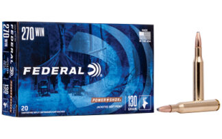 Federal PowerShok .270 Winchester 130 Grain Soft Point Ammo, 20 Rounds Per Box