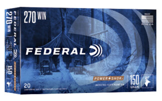 Federal PowerShok .270 Winchester 150 Gr Jacketed Soft Point Round Nose Ammo (20 Rounds)