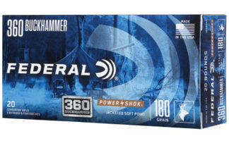 Federal PowerShok .360 Buckhammer 180 Gr Soft Point 20 Rounds Per Box