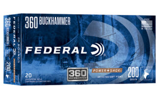 Federal Power-Shok .360 Buckhammer 200 gr Jacketed Soft Point, 20 Rounds Per Box