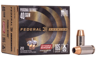 Federal Hydra-Shok 40 S&W 165 gr Hollow Point Ammunition, 20 Rounds Per Box