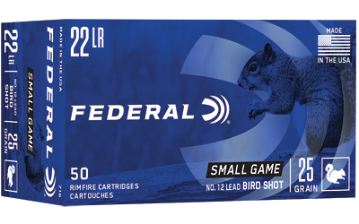 Federal GameShok .22 LR 25 gr No. 12 Lead Bird Shot Shotshell, 50 rd Box