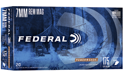 Federal Power-Shok 7mm Remington Magnum 175 gr Soft Point, 20 Rounds