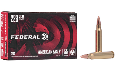 Federal American Eagle .223 Rem 55gr FMJ Boat-Tail 20 Rounds