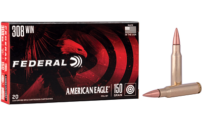 Federal American Eagle .308 / 7.62 NATO 150gr Full Metal Jacket Boat-Tail, 20 Rounds