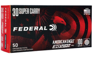 Federal American Eagle .30 Super Carry 100 Grain FMJ, 50 Rounds Per Box